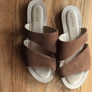 Patina Brown Leather Sandals Sz 8